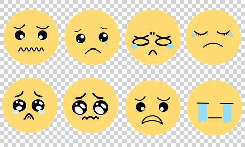 Expression face ,sad facial expression Stock Illustration
