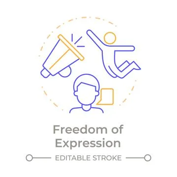 Expression freedom duo tone concept icon Stock-Illustration