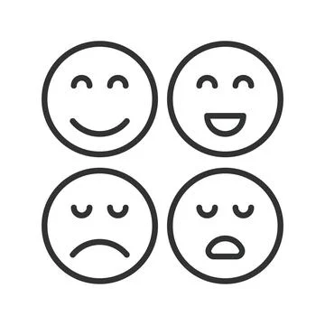 Expression icon in line design. expression, emotion, face, mood, reaction イラスト素材
