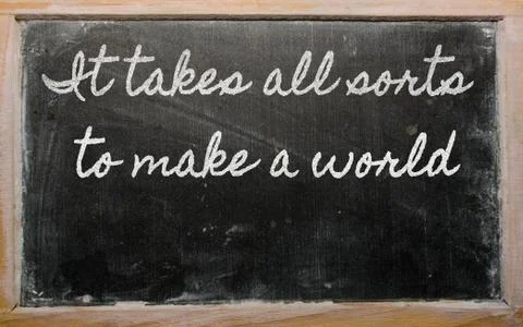 Expression -  it's no use crying over spilt milk - it takes all sorts to make 스톡 일러스트