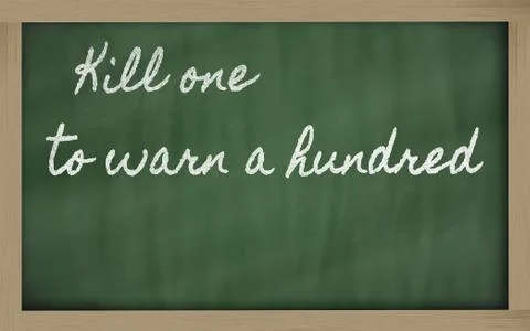 Expression -  knowledge is power - kill one to warn a hundred Stock Illustration