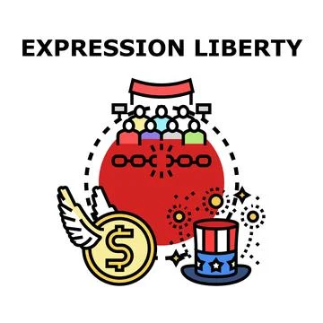 Expression liberty and freedom speech concept vector Illustrazione stock