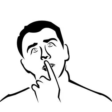 Expression Of People Think Stock Illustration