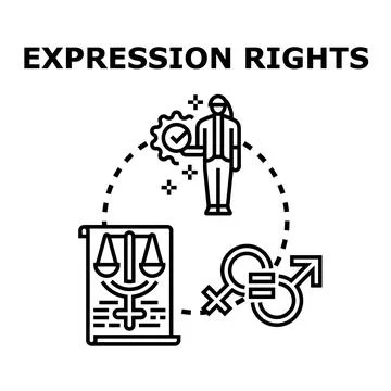 Expression rights concept with equality and freedom Stock Illustration