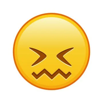 Expression of shame face Large size of yellow emoji smile Illustrazione stock