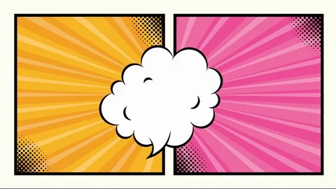 Expression speech bubble with bundle of elements pop art style Stock Footage 120494074