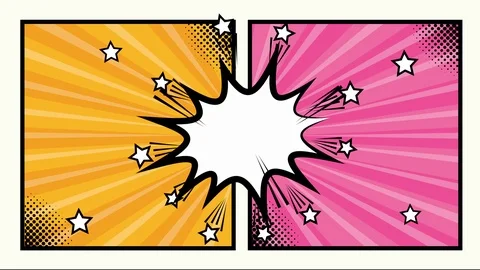 Expression speech bubble with bundle of elements pop art style Stock Footage 120495025