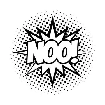 Expression splash with noo word pop art line style Illustrazione stock