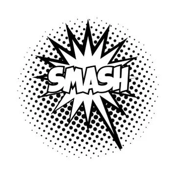 Expression splash with smash word pop art line style Illustrazione stock