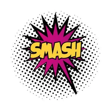 Expression splash with smash word pop art fill style Stock Illustration