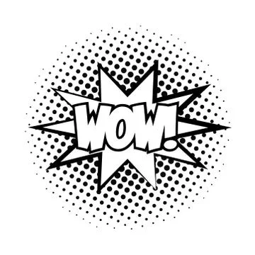 Expression splash with wow word pop art line style Illustrazione stock