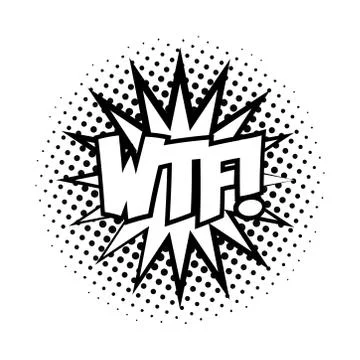 Expression splash with wtf word pop art line style Illustrazione stock