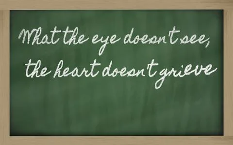 Expression -  waste not, want not - written on a school blackboard with chalk Stock Illustration