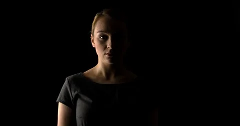 Expression of woman's face Stock Footage 100635248