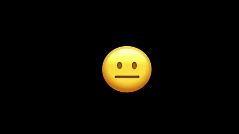 Expressionless emoji animation on black backdrop Video stock 329406490