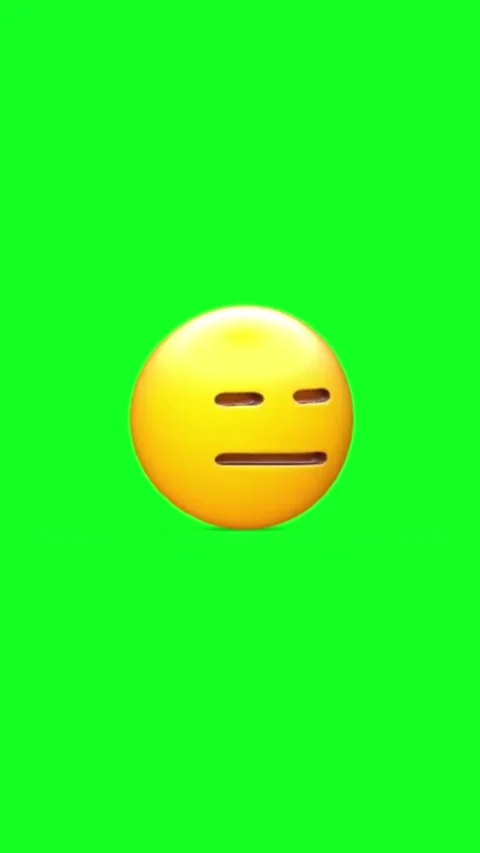 Expressionless emoji animation on green screen background Stock Footage 329406378