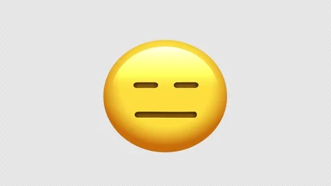 Expressionless Face Animated Emoji on a Transparent Background 库存影片 263950559