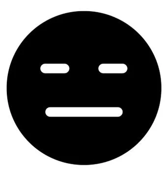 Expressionless Face Emoticon Stock Illustration