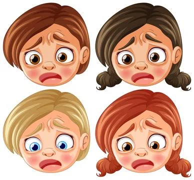 Expressions of Childhood Concern Stock Illustration