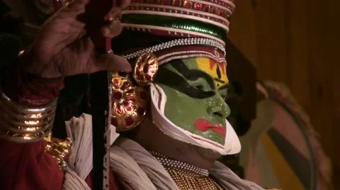 Expressions of Danced Kathakali theater ... | Stock Video | Pond5