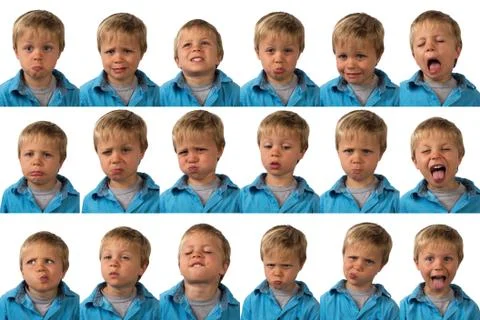 Expressions - Five Year Old Boy Stock Photos