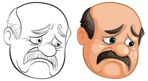Expressions of Sorrow and Concern Stock Illustration