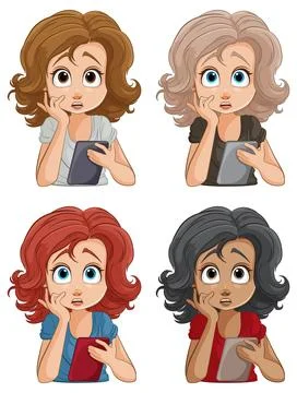 Expressions of Surprise and Concern Stock Illustration