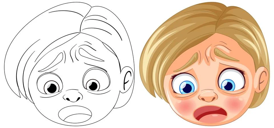 Expressions of Worry and Concern Stock Illustration