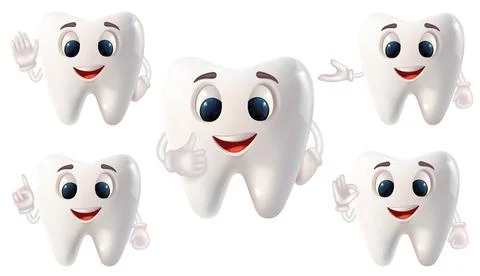 Expressive 3D characters - teeth created for engaging and effective dental .. Stock Illustration