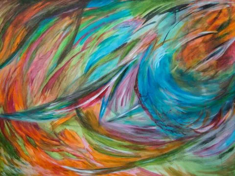 Expressive abstraction of multi-colored strokes, reflecting active movement.A Stock Illustration