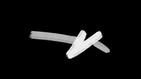 Expressive brush stroke on solid black canvas with dramatic contrast  Stock-Footage 313558671