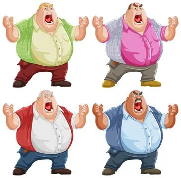 Expressive Cartoon Characters Set Stock Illustration
