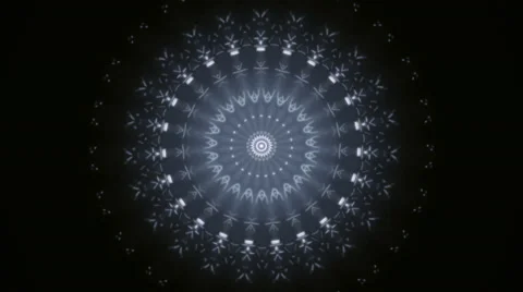 Expressive circle kaleidoscopic pattern on dark background. Vídeo Stock 46217821