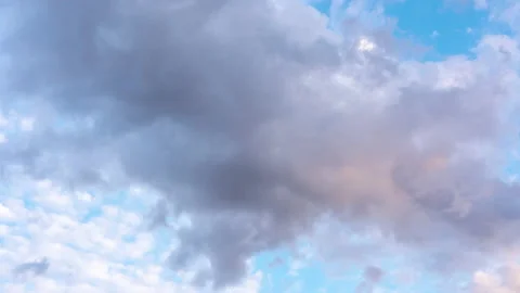 Expressive clouds in the blue sky. Timelapse Stock Footage 131068170
