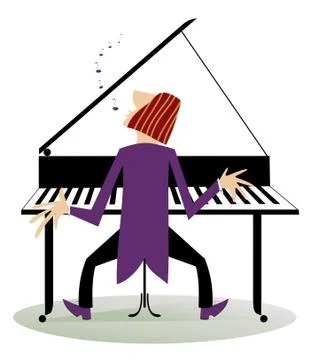 Expressive composer Stock Illustration