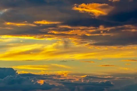 The expressive contrast of the clouds in the sky and sun. The nature and be.. Stock Photos