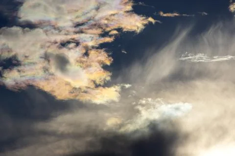 The expressive contrast of the clouds in the sky Stock Photos