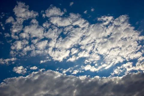 The expressive contrast of the clouds in the sky Stock Photos