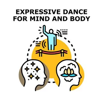 Expressive dance connecting body, mind, and spiritual well being Stock-Illustration