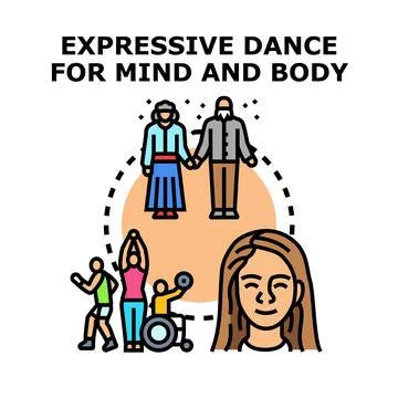 Expressive dance promoting mind and body wellness Stock-Illustration