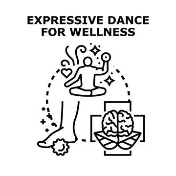 Expressive dance for wellness vector icon concept Stock-Illustration
