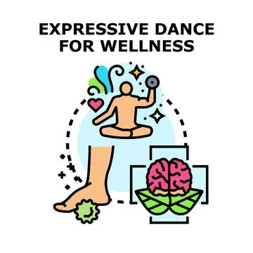 Expressive dance for wellness vector icon concept Stock-Illustration