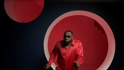 The expressive dancer moves effectively on the studio video. Slo-mo African for Stock-Footage 144568988