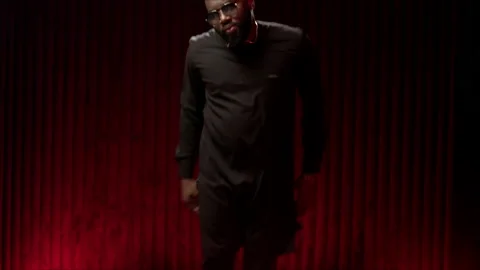 The expressive dancer moves effectively on the studio video. Slo-mo African for Stock-Footage 144616744