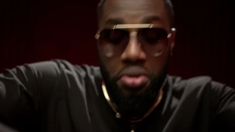 The expressive dancer moves effectively on the studio video. Portrait of a Video stock 144616872