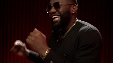 The expressive dancer moves effectively on the studio video. Slo-mo African for Stock-Footage 144617157