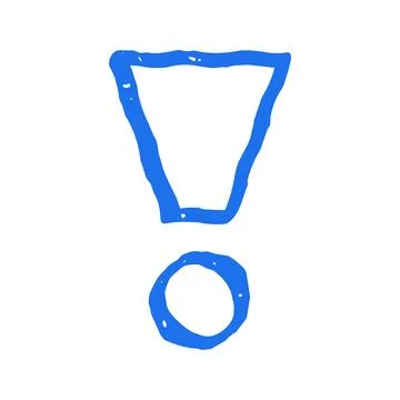 Expressive doodle exclamation mark. Whimsical grunge texture punctuation for  Stock Illustration