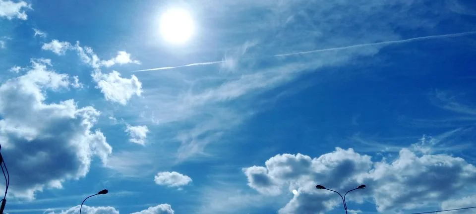 Expressive feather clouds Stock Photos