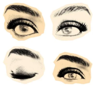 Expressive Halftone Eye Set イラスト素材