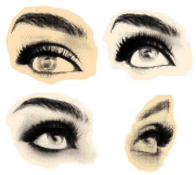 Expressive Halftone Eye Set イラスト素材